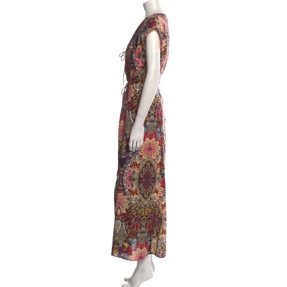 Sandro Womens Floral Print Tie Closure Maxi Dress Multi Colored Size 1 - Picture 2 of 16